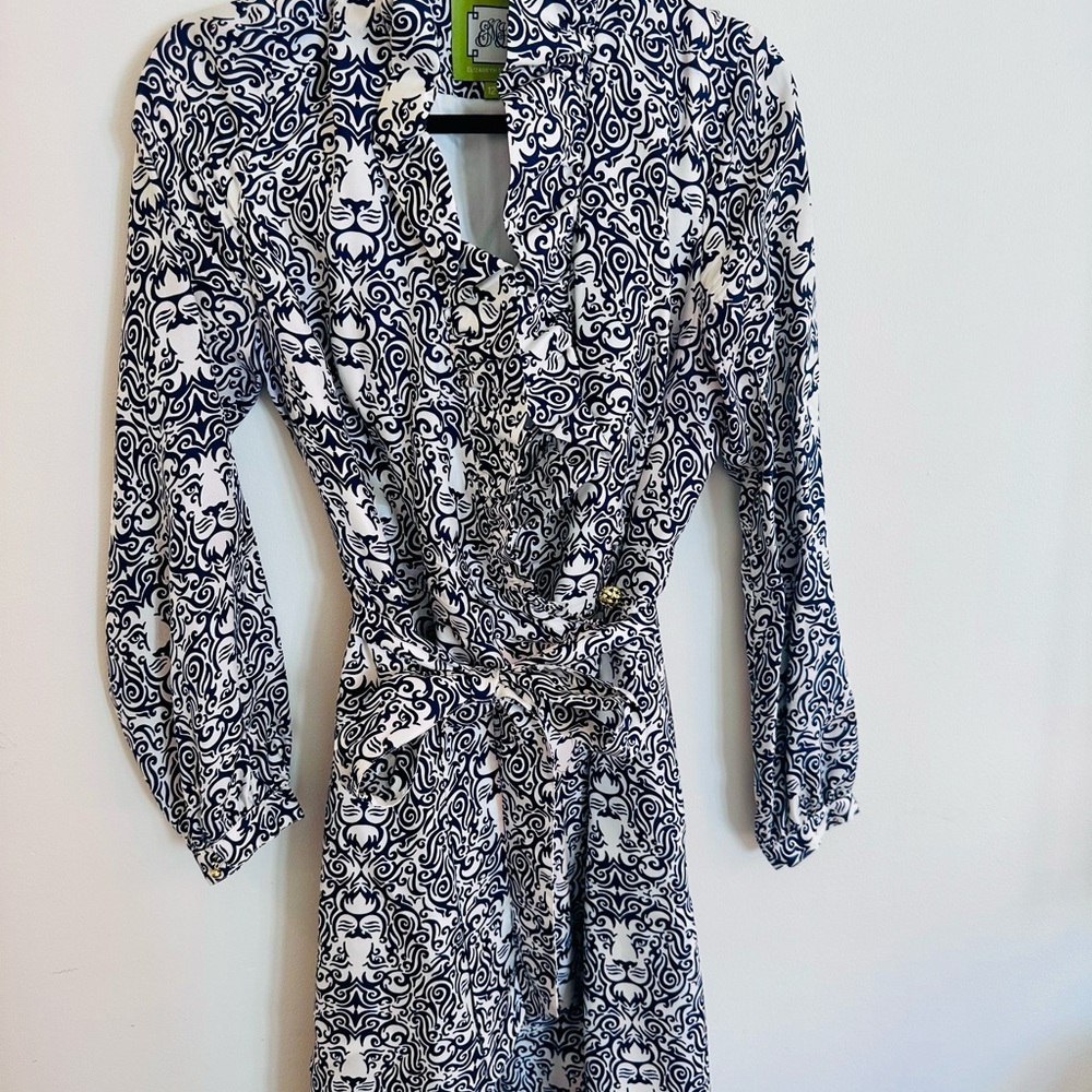 Elizabeth McKay Black and White Long Sleeve Dress